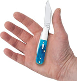Case Cutlery Barlow Caribbean Blue Sawcut Bone Pocket Knife With Mirror Stainless Clip And Pen Blades For Collectors by Case Cutlery