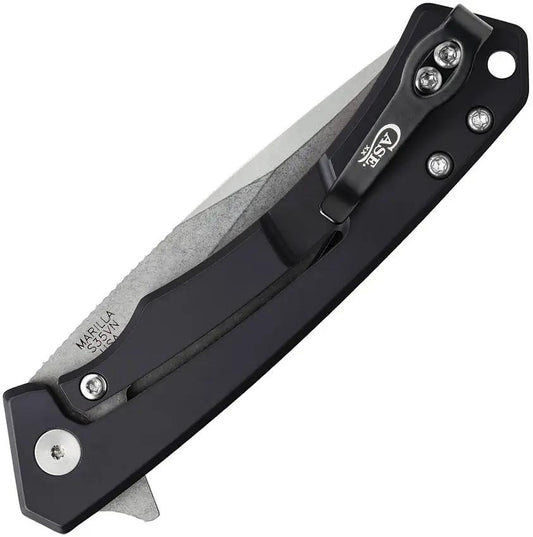 Case Cutlery Marilla Framelock S35VN 3.75in EDC Blade Black White Carbon Fiber Handle Extended Tang Lanyard Hole by Case Cutlery