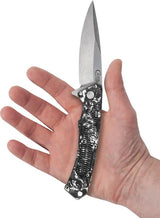 Case Cutlery Marilla Framelock S35VN 3.75in EDC Blade Black White Carbon Fiber Handle Extended Tang Lanyard Hole by Case Cutlery
