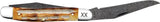 Case Cutlery Muskrat Damascus Steel Dual Clip Blade Knife Burnt Jigged Deep Canyon Bone 3.88 Inch Closed For Collectors by Case Cutlery