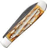 Case Cutlery Mini Trapper Damascus Clip Wharncliffe Burnt Bone Knife For Collectors by Case Cutlery
