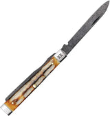 Case Cutlery Baby Doc Damascus Pocket Knife Burnt Bone 2.88in Closed For Collectors Boxed by Case Cutlery