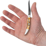 Case Cutlery Small Toothpick Knife Burnt Bone Damascus Long Clip Blade 3 Inch Closed Boxed For Collectors by Case Cutlery