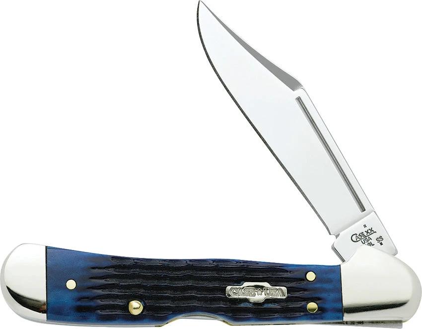 Case Copperlock Mini Folding Knife For Collectors With Classic Blue Jigged Bone Handle And Tru Sharp Steel Clip Blade by Case Cutlery