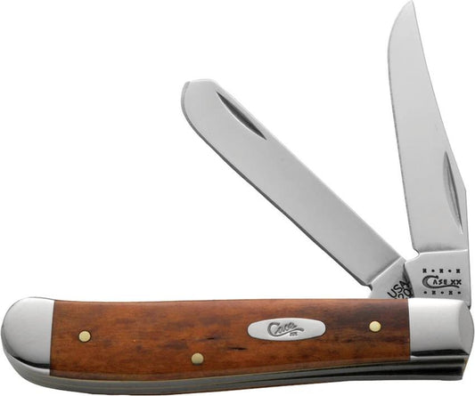 Case Cutlery Mini Trapper Chestnut Bone Handle Knife Three And A Half Inch Stainless Clip And Spey Blades For Collectors by Case Cutlery