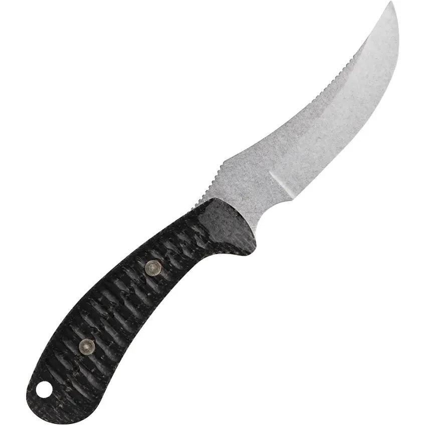 Case Cutlery Ridgeback Hunter Knife With Black Burlap Handle Full Tang Upswept Stonewash Blade Outdoor Enthusiasts by Case Cutlery
