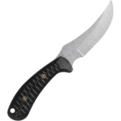 Case Cutlery Ridgeback Hunter Knife With Black Burlap Handle Full Tang Upswept Stonewash Blade Outdoor Enthusiasts by Case Cutlery