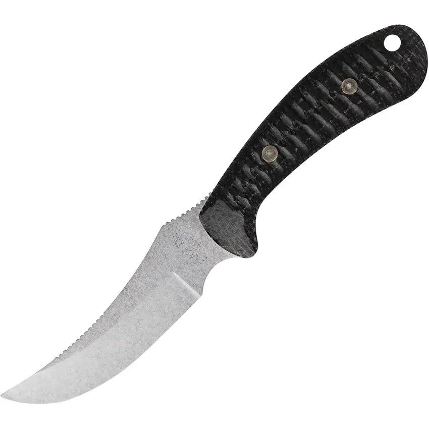 Case Cutlery Ridgeback Hunter Knife With Black Burlap Handle Full Tang Upswept Stonewash Blade Outdoor Enthusiasts by Case Cutlery