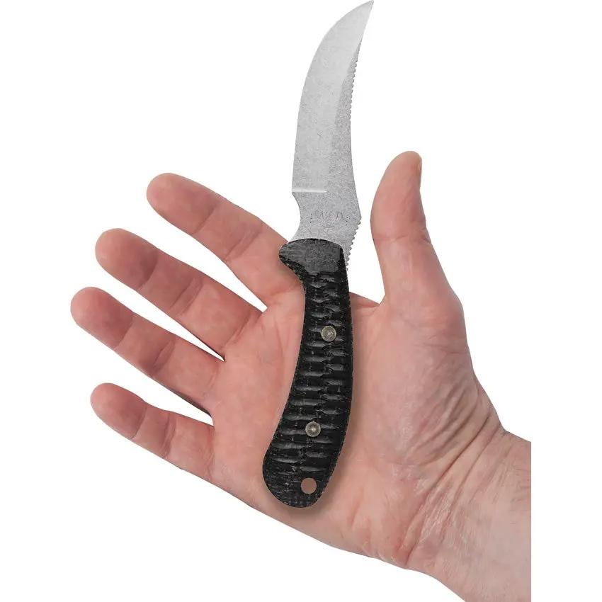 Case Cutlery Ridgeback Hunter Knife With Black Burlap Handle Full Tang Upswept Stonewash Blade Outdoor Enthusiasts by Case Cutlery