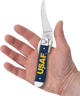 Case Cutlery Russlock US Air Force Knife For Collectors Navy Blue Handle One Hand Clip Blade by Case Cutlery