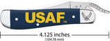 Case Cutlery Russlock US Air Force Knife For Collectors Navy Blue Handle One Hand Clip Blade by Case Cutlery