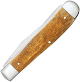 Case Cutlery Chevrolet Trapper Antique Bone Folding Knife 4.13in With Stainless Clip And Spey Blades For Collectors by Case Cutlery