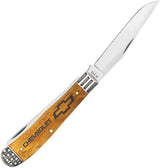 Case Cutlery Chevrolet Trapper Antique Bone Folding Knife 4.13in With Stainless Clip And Spey Blades For Collectors by Case Cutlery