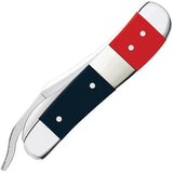 Case Cutlery Chevrolet Russlock Knife 4.25In One Hand Clip Blade Red Blue Handle Gift Boxed Collectors by Case Cutlery