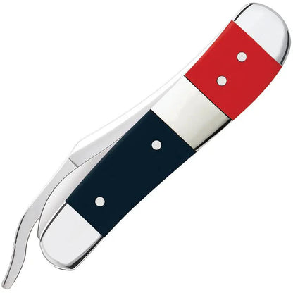 Case Cutlery Chevrolet Russlock Knife 4.25In One Hand Clip Blade Red Blue Handle Gift Boxed Collectors by Case Cutlery