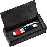 Case Cutlery Chevrolet Russlock Knife 4.25In One Hand Clip Blade Red Blue Handle Gift Boxed Collectors by Case Cutlery