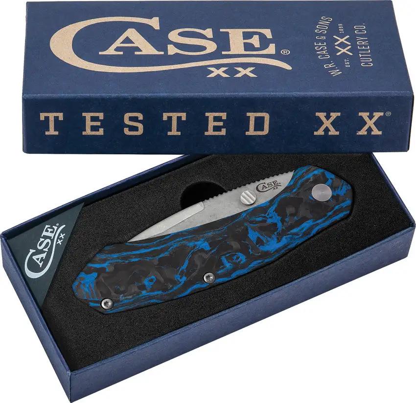Case Westline Liner Lock Knife S35VN Blade 3.5in Black Blue Premium Carbon Fiber Handle EDC Pocket Clip by Case Cutlery