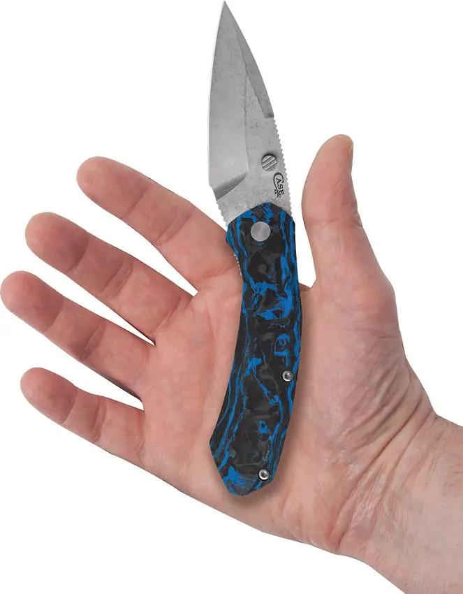 Case Westline Liner Lock Knife S35VN Blade 3.5in Black Blue Premium Carbon Fiber Handle EDC Pocket Clip by Case Cutlery