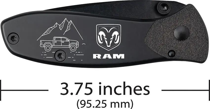 RAM TecX Linerlock 37483 Knife For EDC Enthusiasts Black Coated 3.75 Inch Closed Pocket Clip Premium Build by Case Cutlery