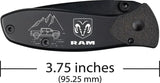 RAM TecX Linerlock 37483 Knife For EDC Enthusiasts Black Coated 3.75 Inch Closed Pocket Clip Premium Build by Case Cutlery