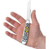 Case Trapper Knife Stained Glass Bone Handle 6254 SS With Clip And Spey Blades Gift Box For Collectors by Case Cutlery