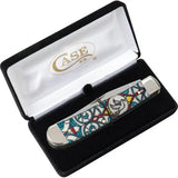 Case Cutlery Trapper Pocket Knife Stained Glass Dove Handle 4.13in Closed Premium Gift Boxed Collectors Edition by Case Cutlery