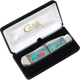 Case Cutlery Trapper Knife Premium Cardinal Color Wash Natural Bone Handle 6254 SS Mirror Blades Gift Boxed Collectors by Case Cutlery