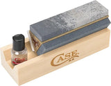 Case Cutlery Tri Hone Knife Sharpening Kit With Aluminum Oxide And Arkansas Stones Honing Oil Wooden Base For Pros by Case Cutlery