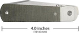 Case Cutlery Longhouse Green Micarta 4 Inch CPM 20CV Locking EDC Knife For Everyday Carry by Case Cutlery