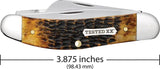 Case Cutlery Sowbelly Burnt Amber Jigged Bone Pocket Knife For Collectors With 3.88in Closed Clip Spey Sheepsfoot Blades by Case Cutlery
