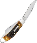 Case Cutlery Sowbelly Burnt Amber Jigged Bone Pocket Knife For Collectors With 3.88in Closed Clip Spey Sheepsfoot Blades by Case Cutlery