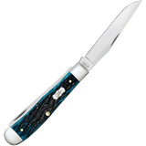 Case Cutlery Premium Trapper Knife Med Blue Peach Seed Jigged Bone 4.13 Inch Closed Clip Spey Blades for Collectors by Case Cutlery