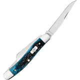 Case Stockman Knife For Collectors Mediterranean Blue Jigged Bone 3.63in Clip Spey Sheepsfoot Blades Mirror Finish by Case Cutlery