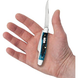 Case Stockman Knife For Collectors Mediterranean Blue Jigged Bone 3.63in Clip Spey Sheepsfoot Blades Mirror Finish by Case Cutlery
