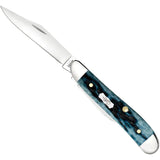Case Peanut Knife Premium Mediterranean Blue Jigged Bone 2.88in Closed Clip And Pen Blades For Collectors by Case Cutlery