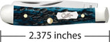 Case Cutlery Tiny Trapper Mediterranean Blue Jigged Bone Pocket Knife 2.38in Closed Stainless Clip Spey Blades by Case Cutlery