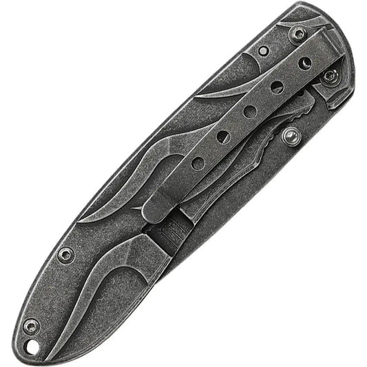 Case Cutlery Tec X Framelock Folding Knife Harley 52114 For EDC Premium Black Stonewash Finish 3.25 Inch Blade by Case Cutlery