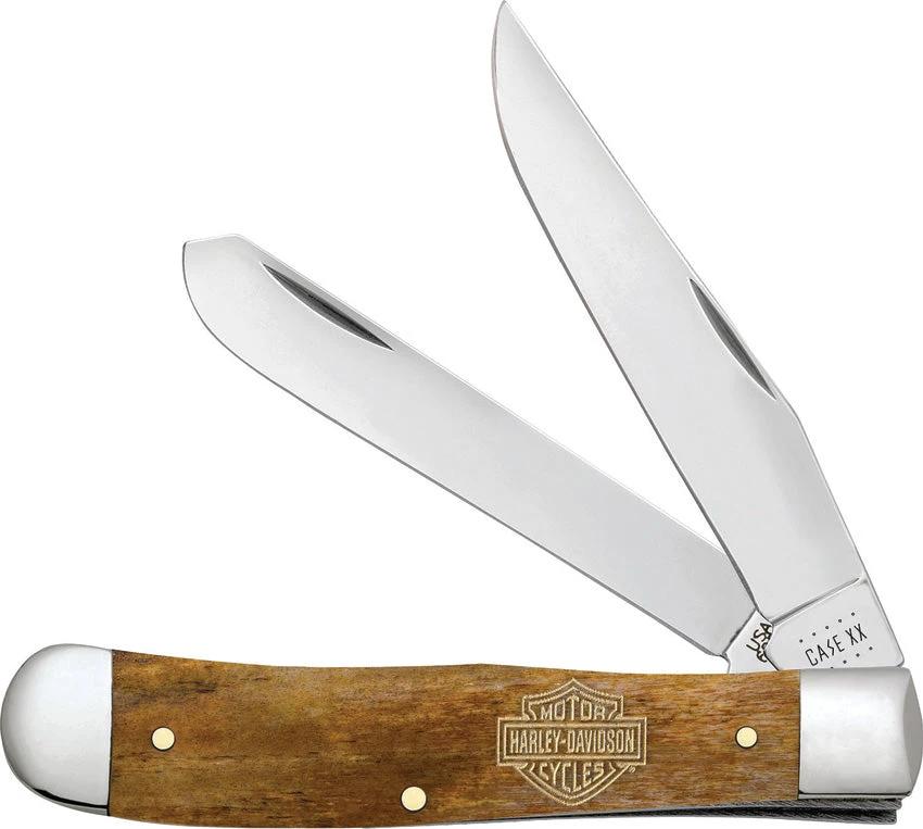 Harley Davidson Trapper Knife By Case Cutlery Premium 6254 SS Pattern Antique Bone Handle For Collectors by Case Cutlery