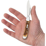 Case Cutlery Premium Mini Copperlock Folding Knife Antique Bone Handle With Locking Clip Blade For Collectors by Case Cutlery