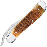 Case Cutlery Russlock Folding Knife OneHand Clip Blade With Antique Rogers Jigged Bone Handle For Collectors by Case Cutlery