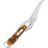 Case Cutlery Russlock Folding Knife OneHand Clip Blade With Antique Rogers Jigged Bone Handle For Collectors by Case Cutlery