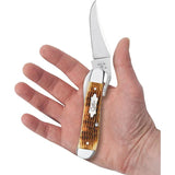 Case Cutlery Russlock Folding Knife OneHand Clip Blade With Antique Rogers Jigged Bone Handle For Collectors by Case Cutlery