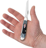 Case Cutlery Mini Trapper Gray Sawcut Bone Handle With Mirror Clip And Spey Blades For Collectors by Case Cutlery