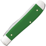 Case Cutlery Mini Trapper Green Synthetic Handle 3.5in Closed With Clip And Spey Blades For Collectors by Case Cutlery