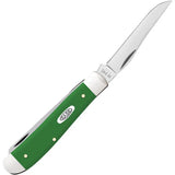 Case Cutlery Mini Trapper Green Synthetic Handle 3.5in Closed With Clip And Spey Blades For Collectors by Case Cutlery