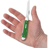 Case Cutlery Mini Trapper Green Synthetic Handle 3.5in Closed With Clip And Spey Blades For Collectors by Case Cutlery