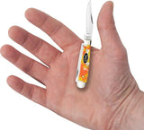Case Cutlery Tiny Trapper Candy Corn Kirinite Handle EDC Knife For Collectors Mirror Finish Blades Closed by Case Cutlery