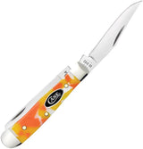 Case Cutlery Tiny Trapper Candy Corn Kirinite Handle EDC Knife For Collectors Mirror Finish Blades Closed by Case Cutlery