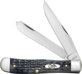 Case Cutlery Trapper Knife Crandall Gray Jigged Bone For Collectors Dual Clip And Spey Chrome Vanadium Blades by Case Cutlery
