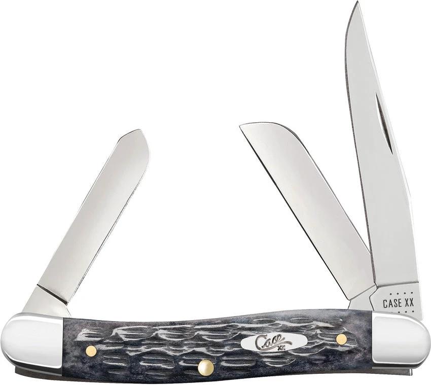 Case Stockman Knife Crandall Gray Jigged Bone 3.63in Clip Spey Blades For Collectors by Case Cutlery